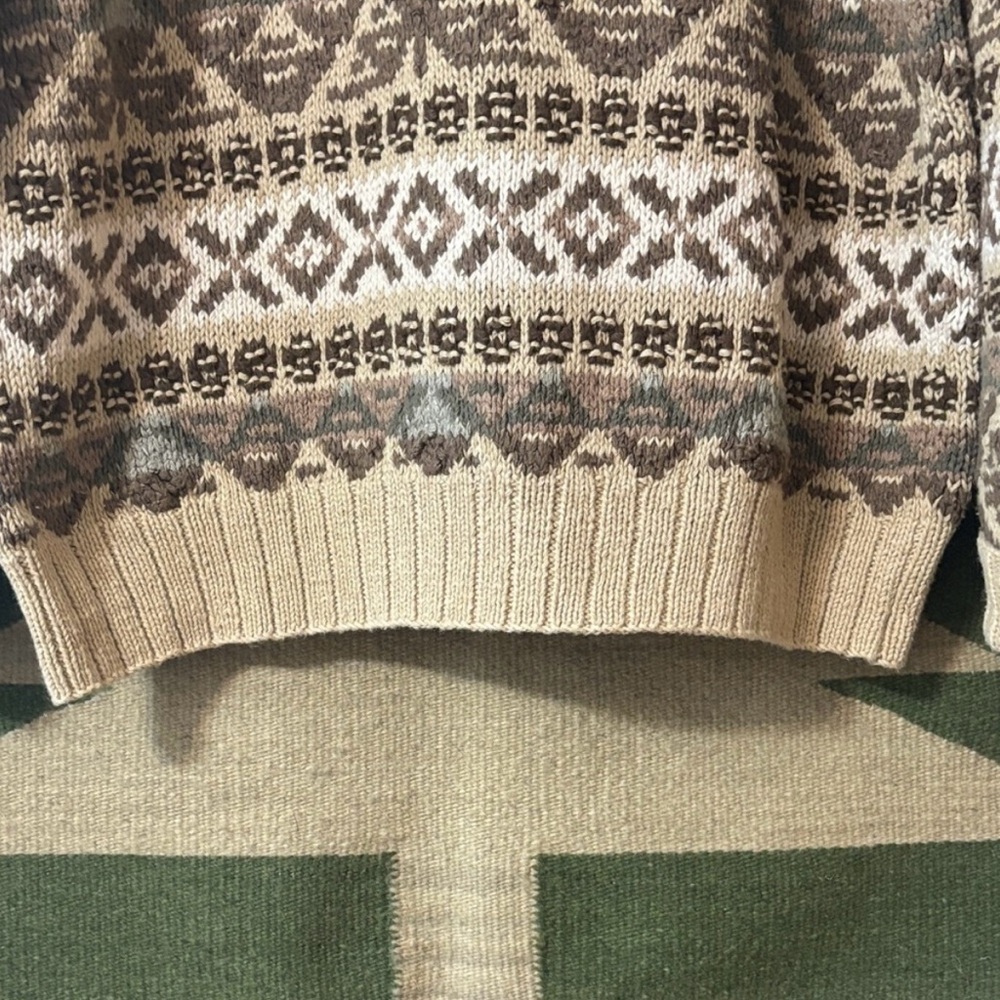 Polo Sport Ralph Lauren Vintage Patterned knit Sweater Silk linen cotton blend - Picture 9 of 16